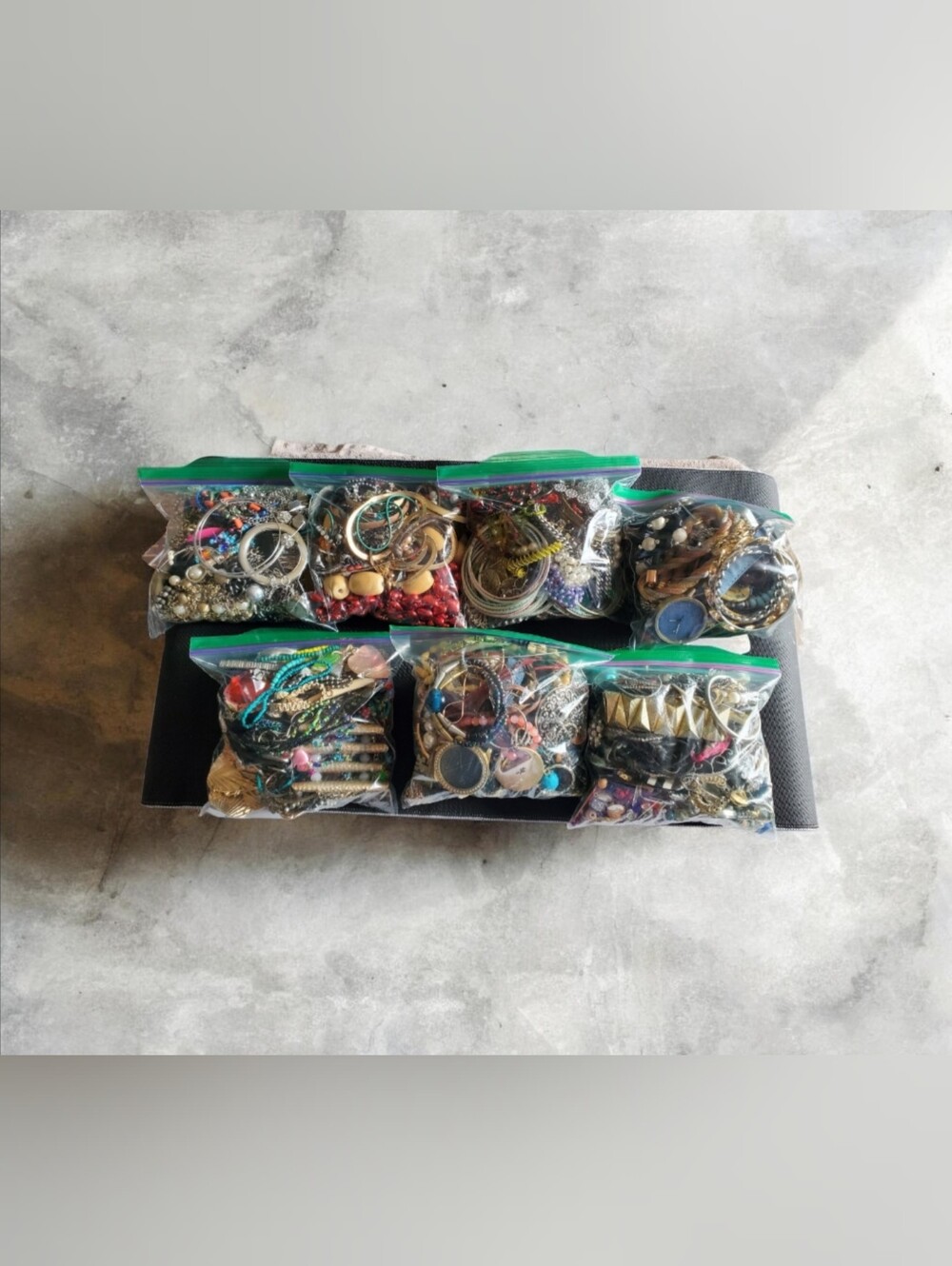 $12each bag/Assorted 7 Craft Bags/ Mystery Jewelry Lot